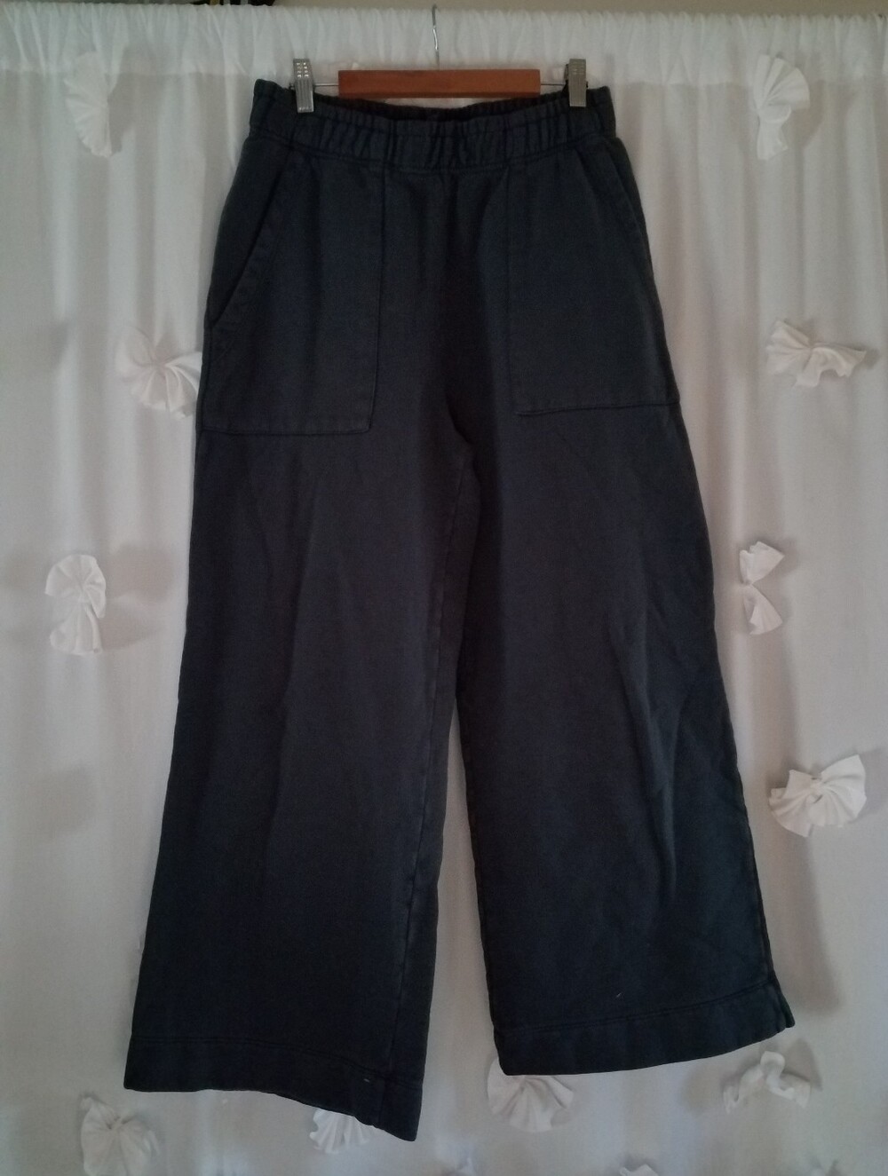 Mate The Label Wide Leg Sweatpants Size Medium Blue Organic 100% Cotton